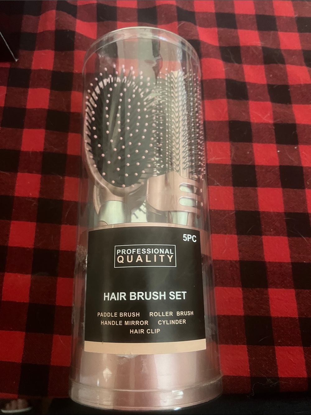 5-Piece Hair Brush Set — Pink